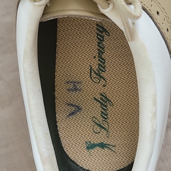 Lady Fairway White/tan Leather Women's Golf Shoes.  8 M Lace up - Picture 7 of 10